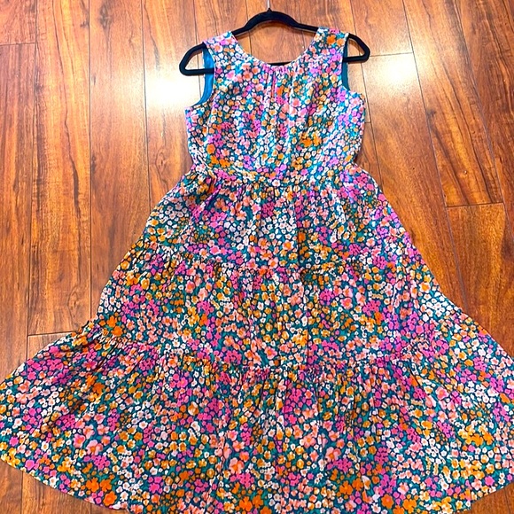 J. Crew Dresses J Crew Floral Tiered Midi Dress Poshmark